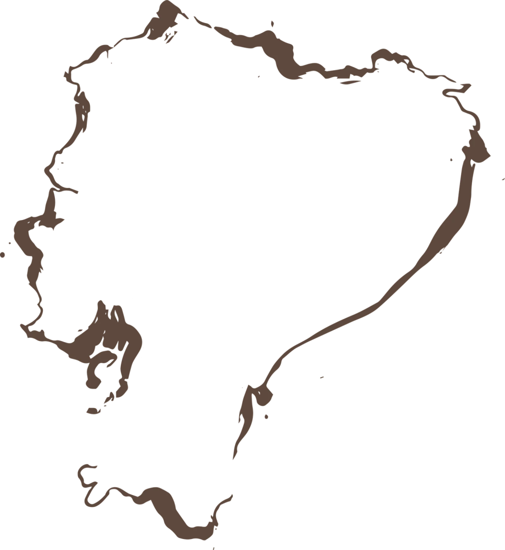 Map of Ecuador with the three CafExporto farms