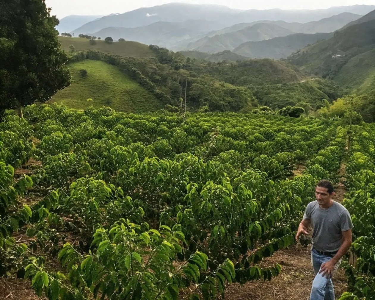 A worker in the terraced rows at one of the two new farms, Yunguilla and Yacuri